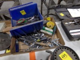 Box of Large Quanity Drill Bits, Pliers, Wrenches Etc.