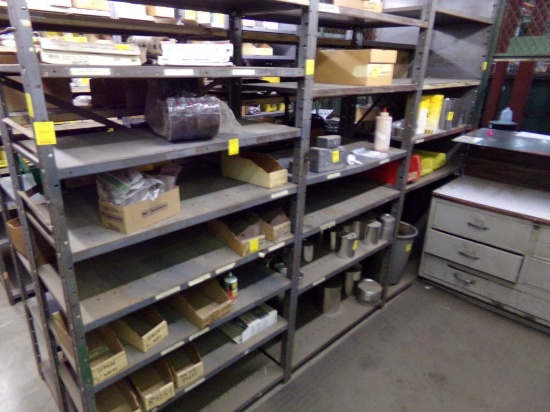 Contents of 6 shelves including Misc Hardware, Abrasive Pads, Gr. of SS Met