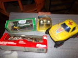 Yellow Battery Operated Car, Matchbox Superchargers Monster Truck, 1:64 Sca