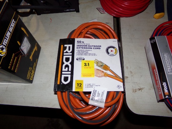 Ridgid 50' Indoor/Outdoor Lighted Ext Cord