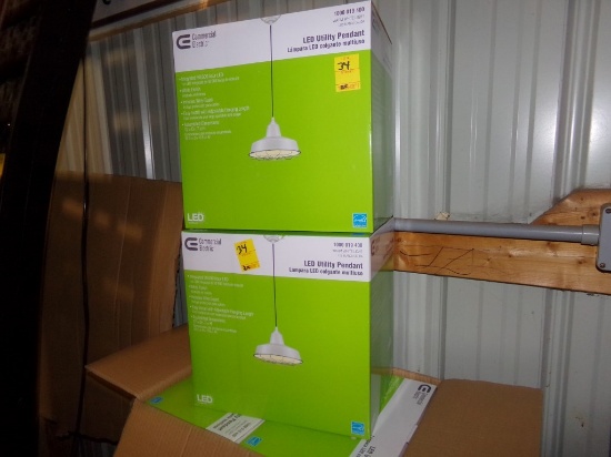 (2) LED Utility Pendant Lights, NIB, (2) Per Shipping Box  (2 x Bid Price)