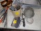 Group of Misc. Kitchen Items - Measuring Cup, Choppers, Cake Knife, Straine