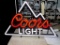 ''Coors Light'' Neon Window Sign - Mountain, 25''W x 12''T Box