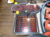Light Up Open Sign w/ Hours