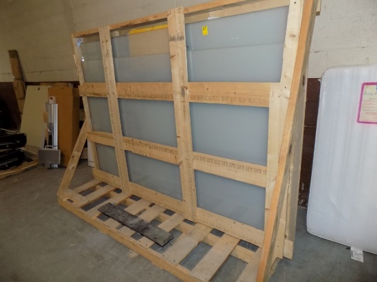 Group of Wired Glass Pieces, New In Crate, (1) 83'' x 53'' x 1/2'' and (3)