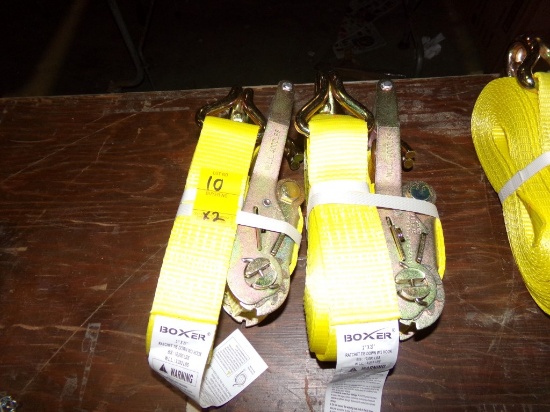 (2) Boxer 2'' x 27' 10,000LB Ratchet Straps, (2x Bid Price)