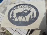 Elk Scene Welome Sign, 14'' x 24'', Custom, Real Neat