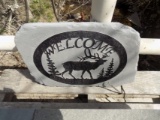 Custom Elk ''Welcome'' Sign, 15'' x 24'', Nice