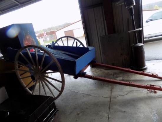 2 Wheel Farm Wagon, Vegetable Display, White Wheels