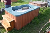 2 Person Hot Tub with Tote Full of Pool Items (7347)