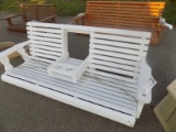 5' White Stained Pressure Treated Console Porch Swing  (7748)