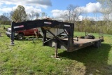 1981 Be/Bu Gooseneck Flatbed Trailer, Black, 24' Deck Length, Dual Axle, Dr