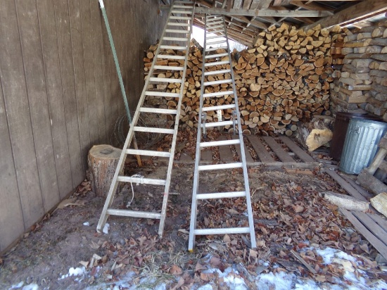 40' Aluminum Ext. Ladder Split Into 2 Individual 20' Ladders