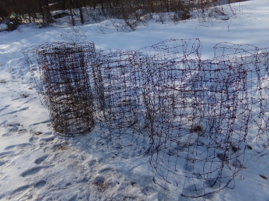 (8) Partial Rolls of Wrapped Wire Fencing