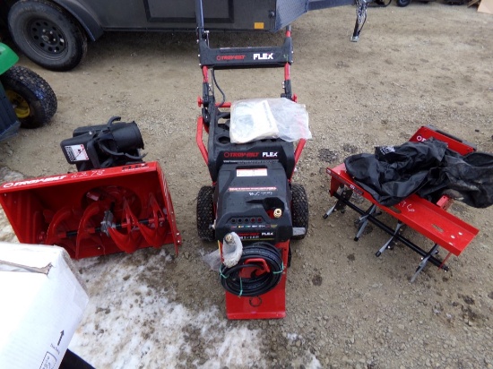 New TroyBilt Flex Power Base with 3 Attachments, 26'' Two Stage Snow Blower