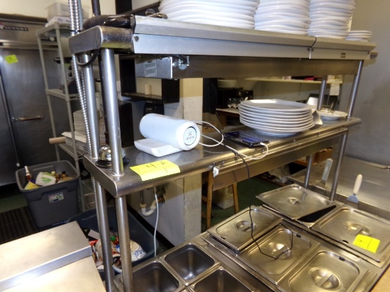 48'' Wide Double SS Top Shelf Set On Top Of Steam Table with Merco Heat Lam