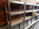 (2) Galvanized and Wood 4 Tier Shelves (29'' x 14'' x 6'T) (2x Bid Price)