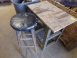 Small Workbench with Wooden Shop Stool