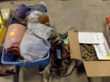 Large Blue Tote Full of Assorted Rope and Twine with Box, and Group of Rope