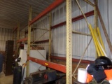(3) Sections of Yellow and Red Pallet Racking on Back Wall (12'T x 8'W x 4'