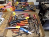(2) Boxes w/ Large Qty of Misc Hand Tools,Hammers, Pliers, Cutters, Screwdr