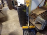 (3) Snow Shovels and Roll of Rubber Bed Liner