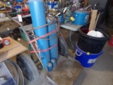 Oxy Acetylene Torch Set with Tanks, on Oversized Cart with XL Wheels for Ou