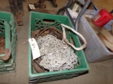 Green Crate of Chain, Cable, and Small Amount of Rope