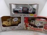 (2) Central Tractor Banks- (1) Campbells Soup Truck Bank  - All NIB