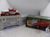 (2) Banks - 1940 Ford Pickup Bank by ERTL, Model A Roadster - 1993 Louisvil