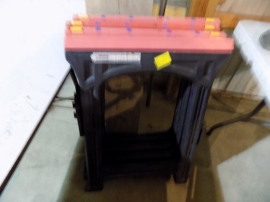 (4) Black/Red Plastic Sawhorses