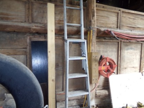 5' Alum Step Ladder, Converts to 9' Extension Ladder