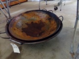 (3) Large Woks on Floor Under Table