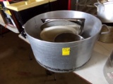 Large Alum Stock Pot with Misc Lids and Items