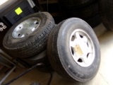 Set of (4) 245/75/16 Tires on GMC Alum. Rims