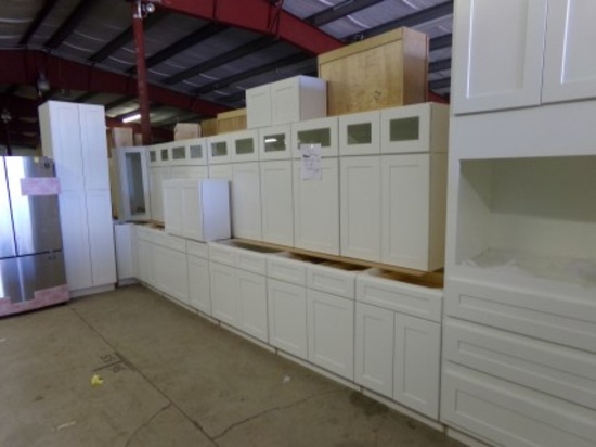 White Shaker Dream Kitchen Cabinet Set,  26 Pc Set, Top Glass Cabinets, Inc