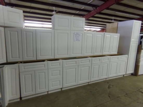 New Aspen White 30'' Kitchen Cabinet Set - 15 Pc. Set, Self Closing Drawers