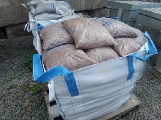 Pallet of (56) Bags Decorative Red Stone, 50 LB Bags, Sold by Pallet