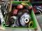 Box w/Tape Measures, Grinding Wheels, Hammers, Wire Brush, etc.