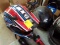 (2) Helmets - (1) Red, White & Blue Off Road Helmet, (1) HJC Black Open Fac