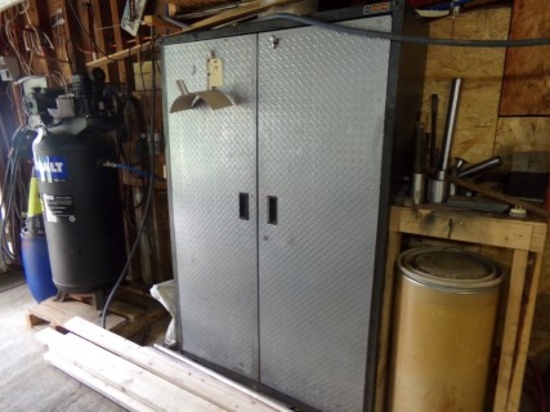 Gladiator 2 Door Metal Garage Cabinet w/Diamond Plate Doors, 74'' Tall x 48