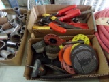(2) Small Boxes of Sanding Discs, Drill Bits, Snap Ring Pliers, Crescent Wr