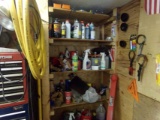 Contents of 5 Tier Shelf in Corner of Tool Room - Fluids, Hardware, Bits, E