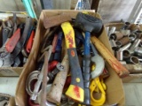 Box w/Lg Qty Hammers, Hooks Speed Wrenches, Hatchet, etc.