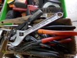 Box of Pliers, Crescent Wrenches, Grip Pliers, etc.