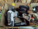 Box of Porter Cable Cordless Tools, Saws, Impact, Drill, Grinder