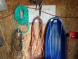 Grp of Cords & Hose, Other Misc. Items on Wall