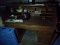 Wooden 60'' Rolltop Desk in Basement