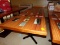 (2) Hardwood Top Ped. Dining Tables, 31'' x 49'', w/Local Ads & Local Old P