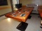 (2) Hardwood Top Ped. Dining Tables, 27'' x 43'', w/Local Ads & Local Old P